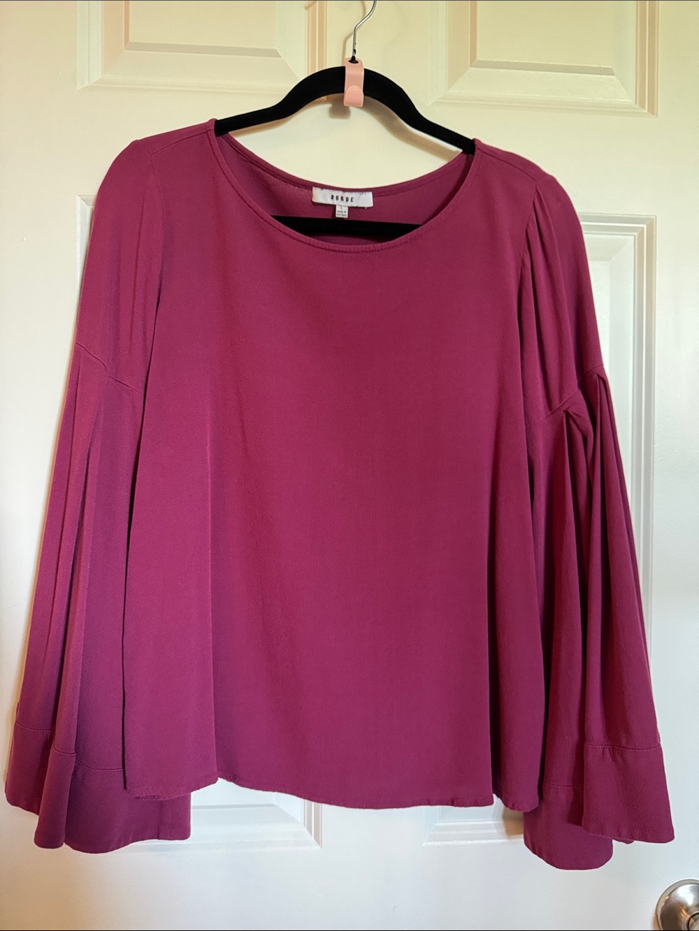 Nordstrom Long-Sleeve Bell-Sleeve Blouse - Plum